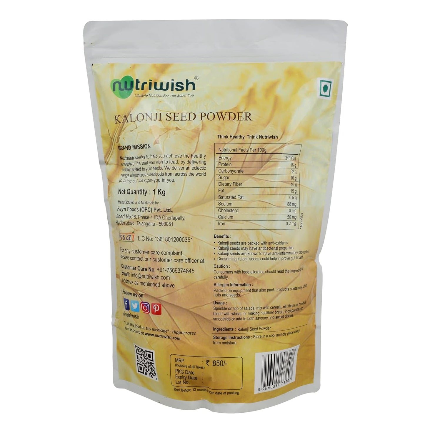 Nutriwish Kalonji Seed Powder