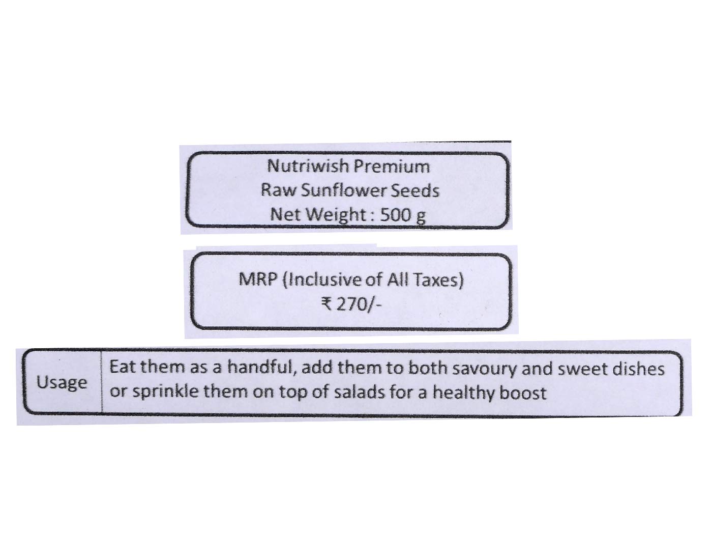 Nutriwish Raw Sunflower Seeds