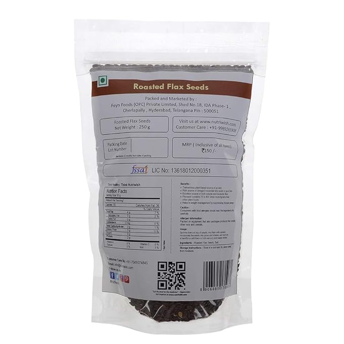 Nutriwish Roasted and Salted Flax Seeds
