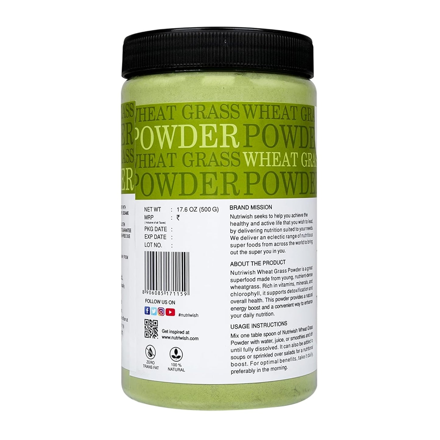 Nutriwish Wheat Grass Powder – Natural Superfood