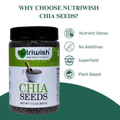 Nutriwish Chia Seeds | Premium Culinary Seeds | Vegan & Gluten-Free