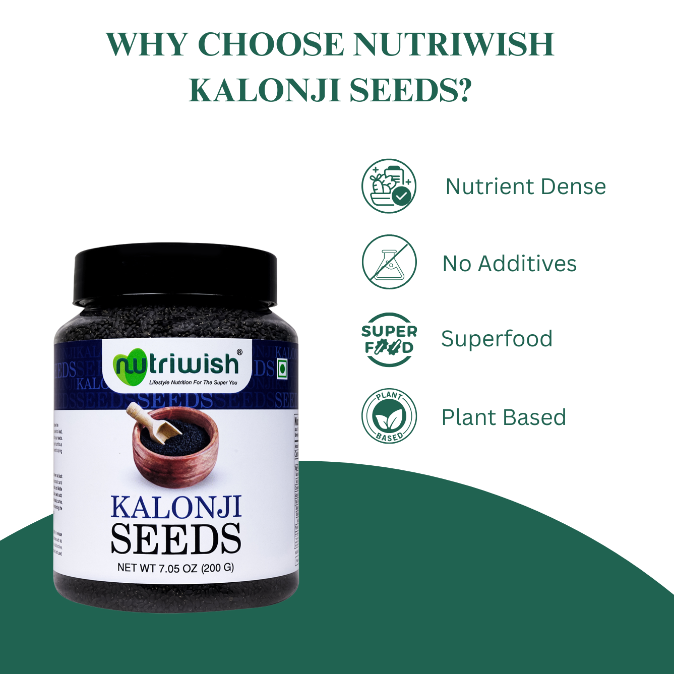 Nutriwish Kalonji Seeds | Premium Nigella Seeds | Aromatic Culinary Spice